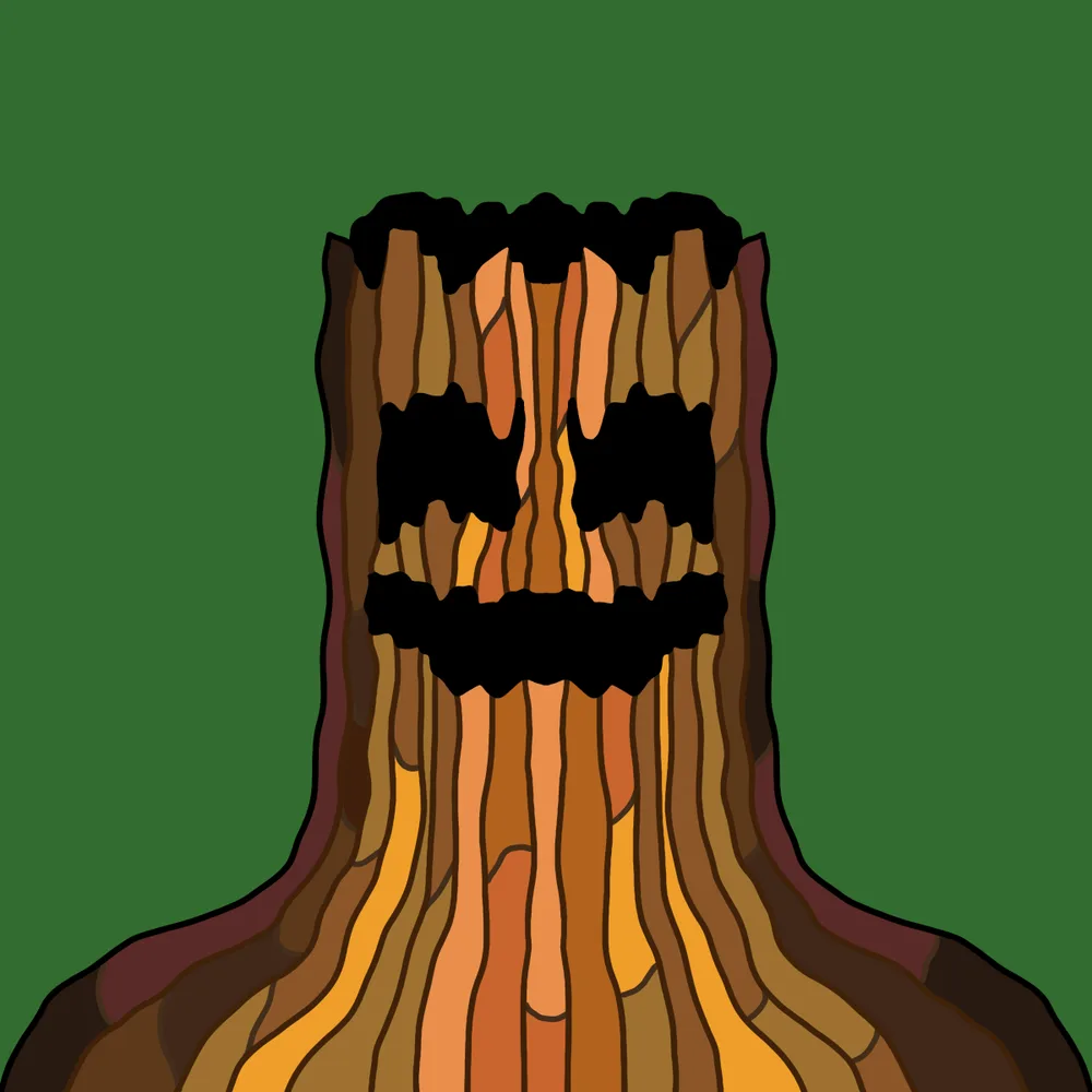 Tree Spirt No Eyes — Hedz No. 669, recovered original artwork by Matt Furie