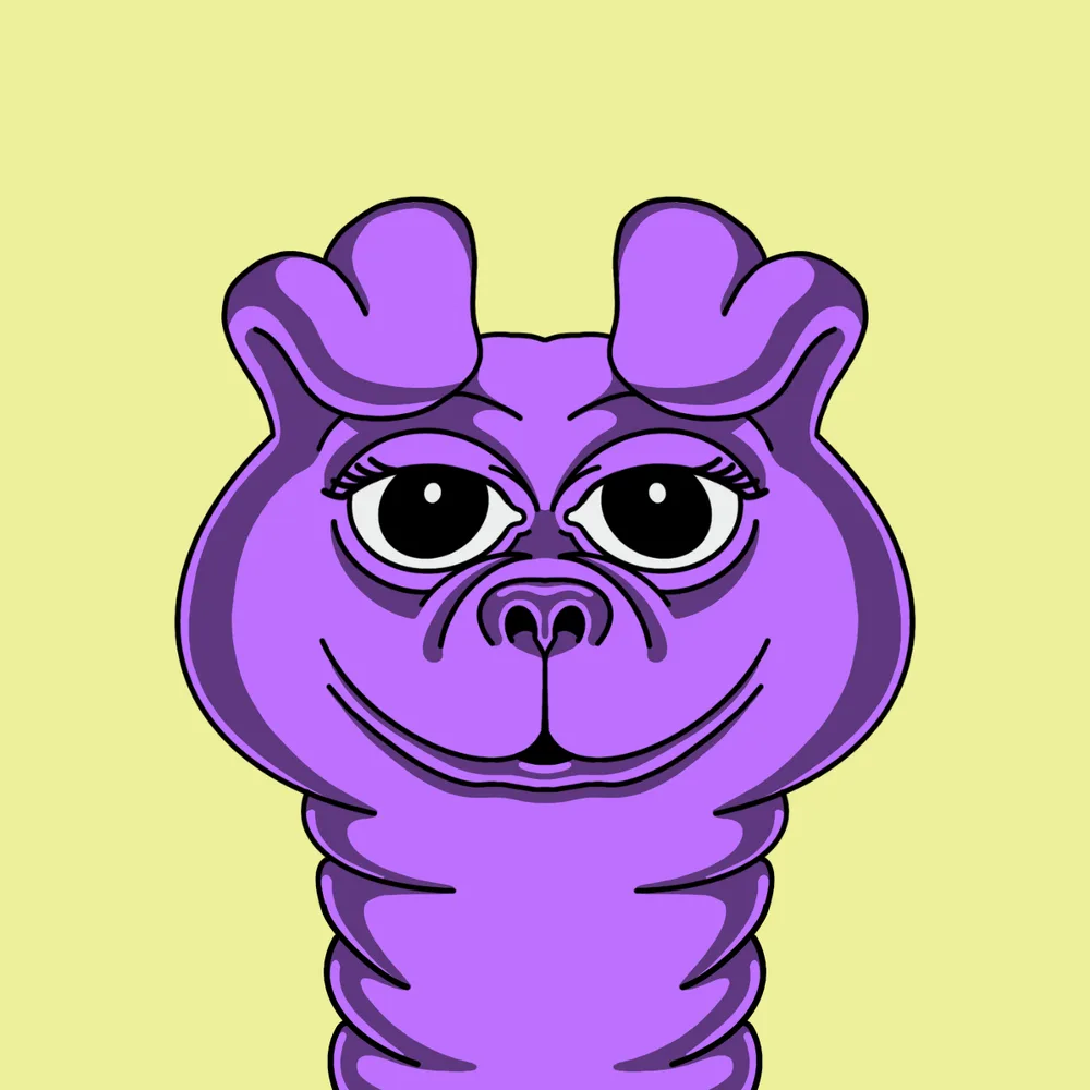 Dogworm Purple — Hedz No. 670, recovered original artwork by Matt Furie