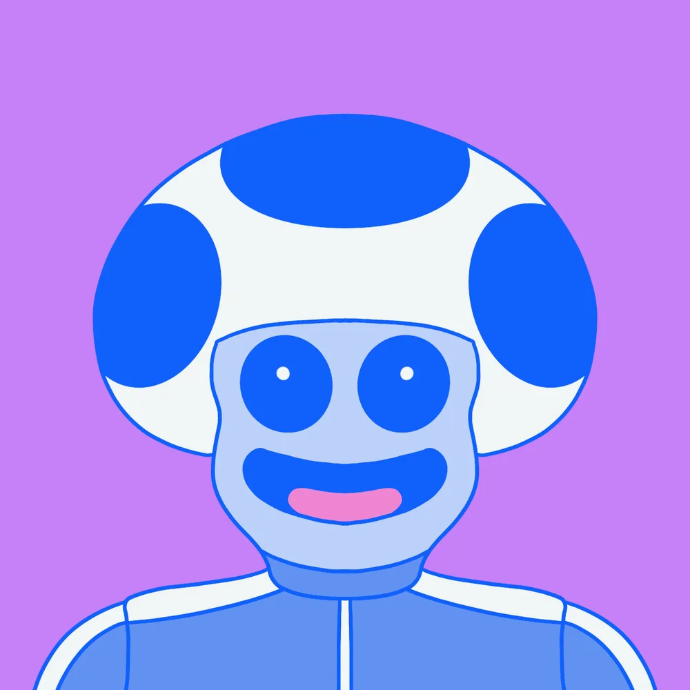 Blue Toady — Hedz No. 671, recovered original artwork by Matt Furie