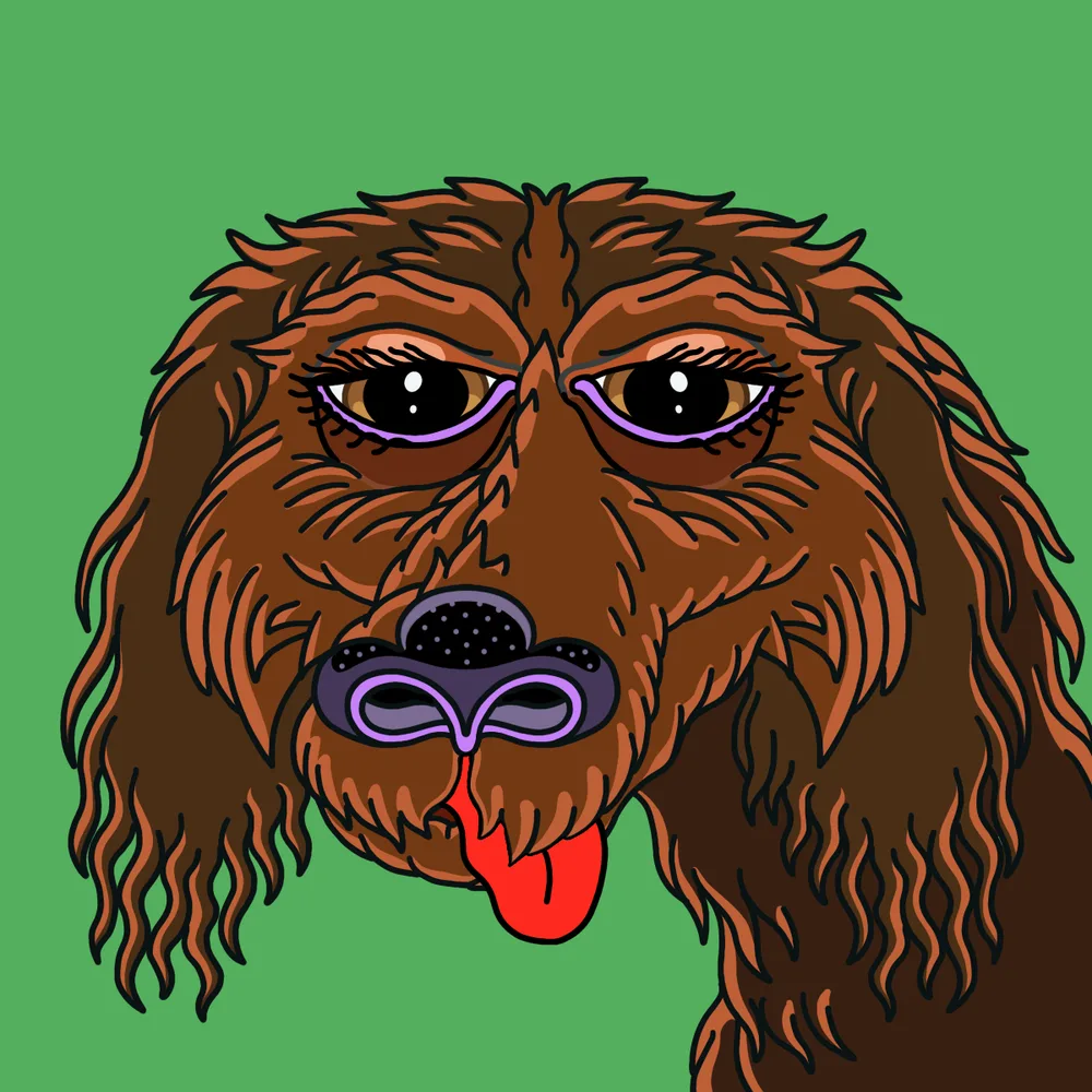 Longneck Browndog — Hedz No. 678, recovered original artwork by Matt Furie