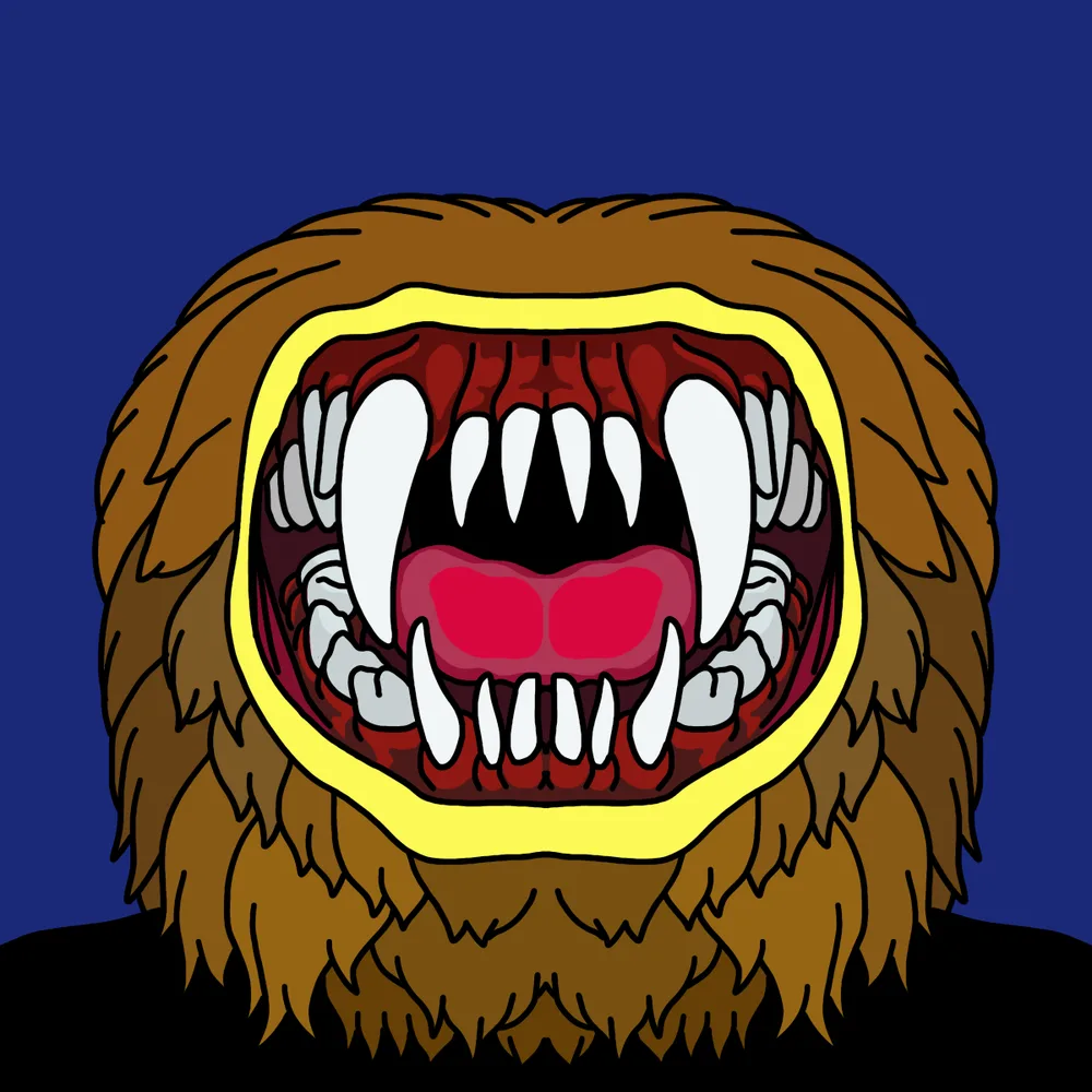 Blonde Toothy Screamer — Hedz No. 679, recovered original artwork by Matt Furie