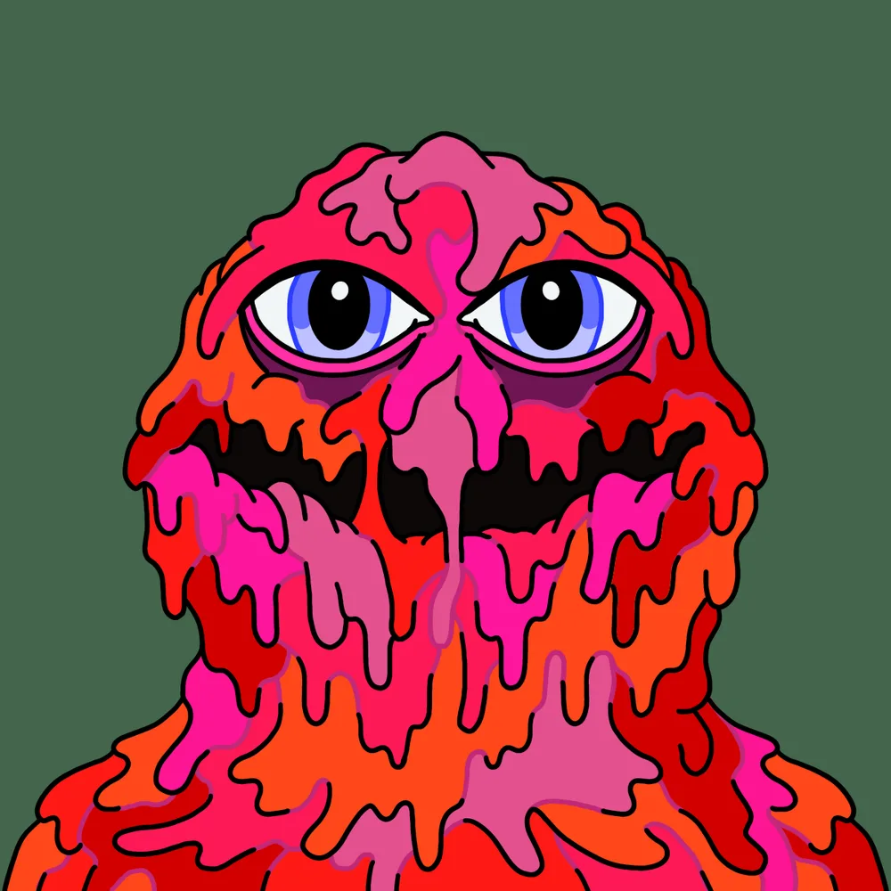 Pink Melterman — Hedz No. 684, recovered original artwork by Matt Furie
