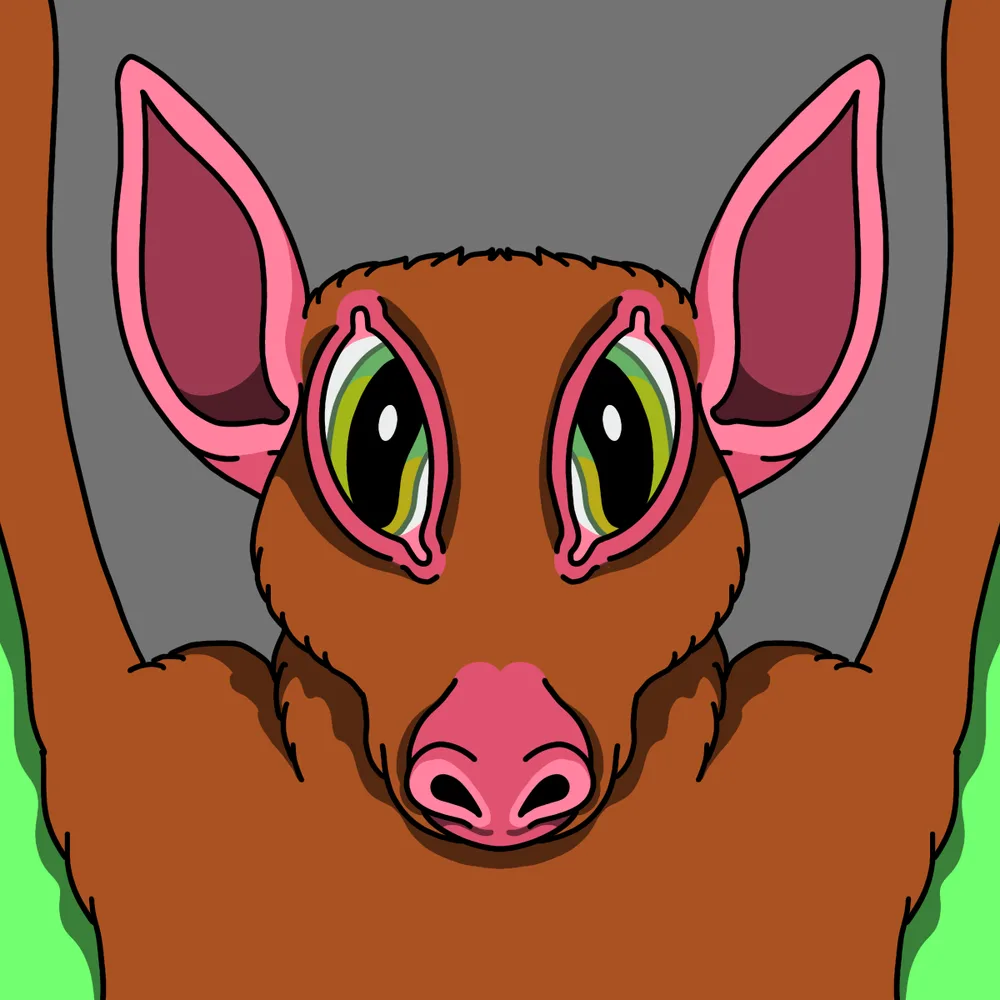 Fruitbat — Hedz No. 687, recovered original artwork by Matt Furie