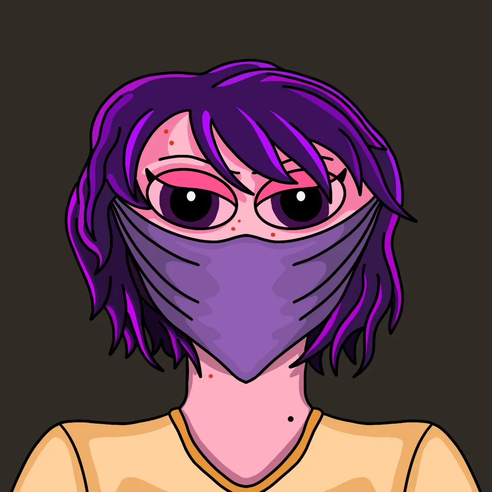 Purple Maskwearer — Hedz No. 691, recovered original artwork by Matt Furie