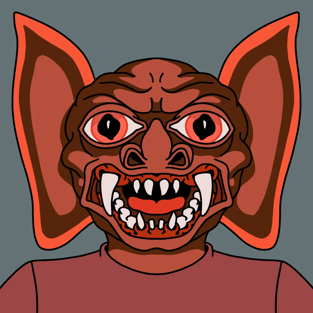 Big Ears Chomper — Hedz No. 698, recovered original artwork by Matt Furie