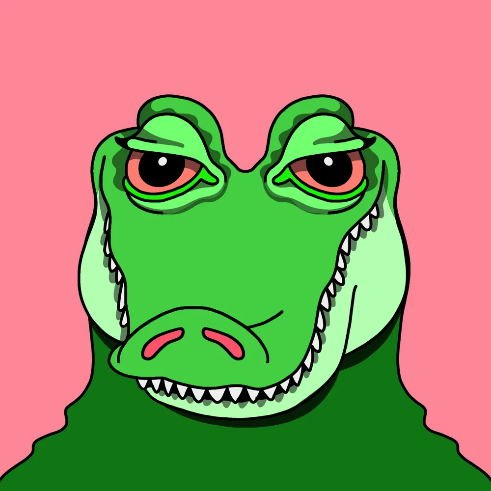 Gator — Hedz No. 699, recovered original artwork by Matt Furie