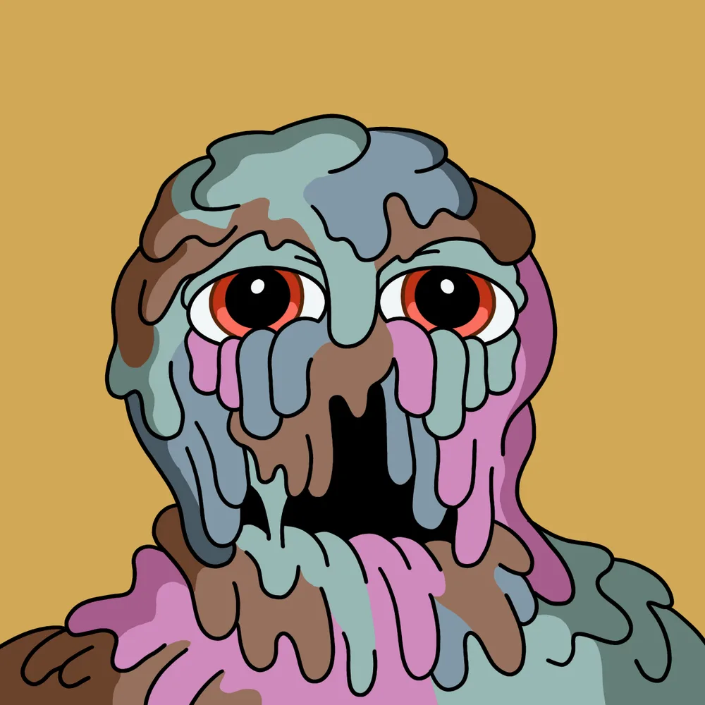 Moaner Melter Slime — Hedz No. 710, recovered original artwork by Matt Furie