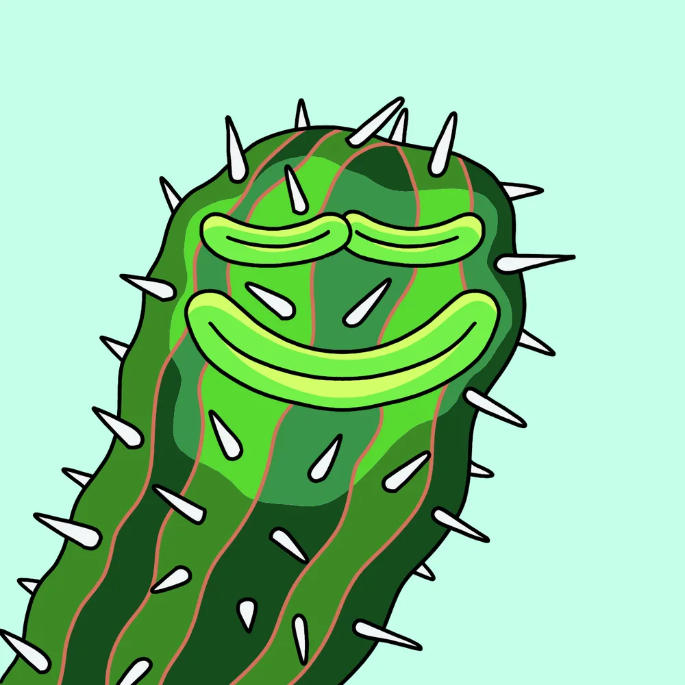 Smileeyes Cactushead — Hedz No. 713, recovered original artwork by Matt Furie
