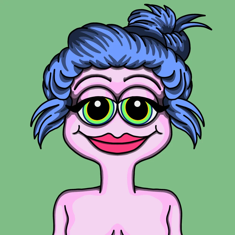 Bluehair Sweetie — Hedz No. 715, recovered original artwork by Matt Furie