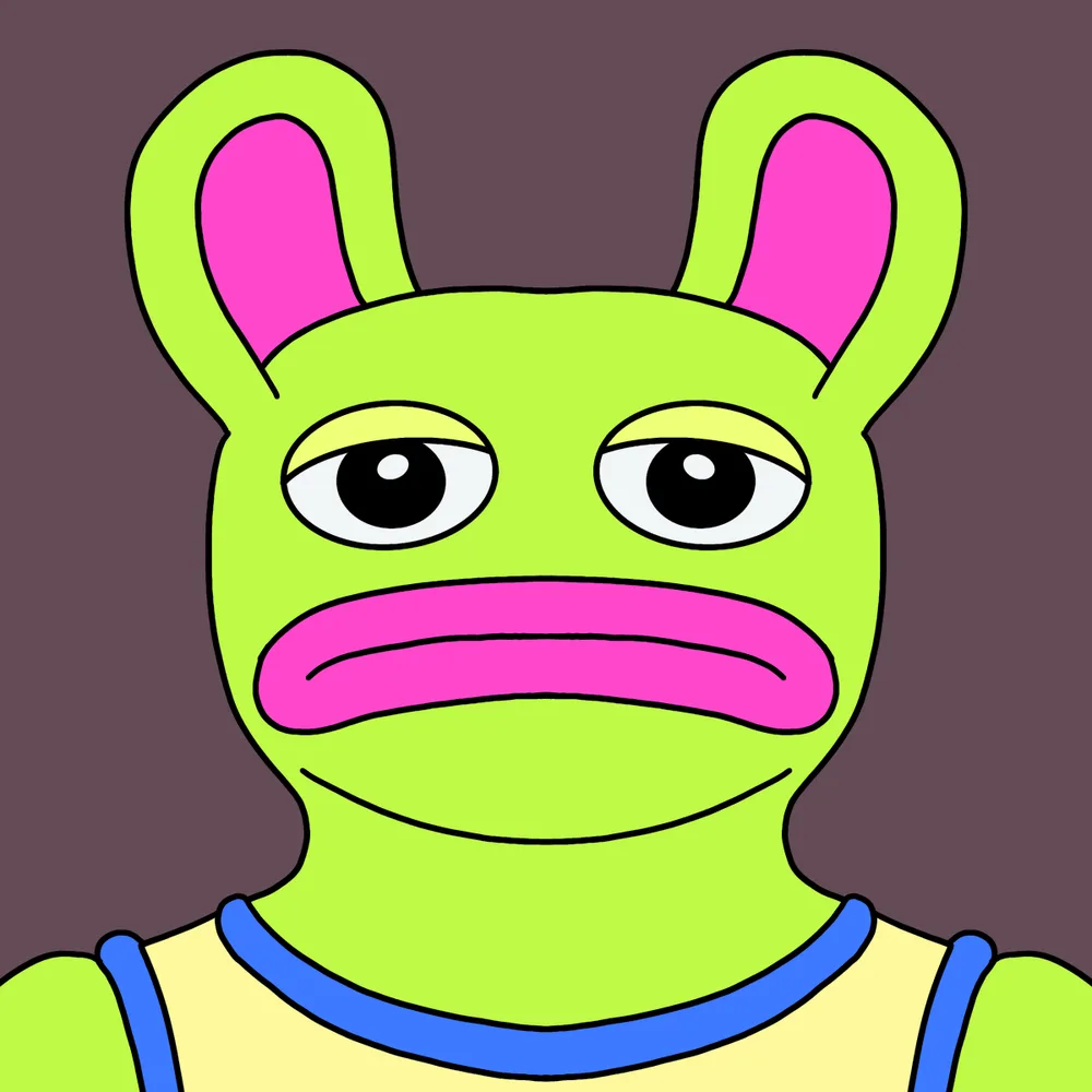 Green Frownybear — Hedz No. 717, recovered original artwork by Matt Furie