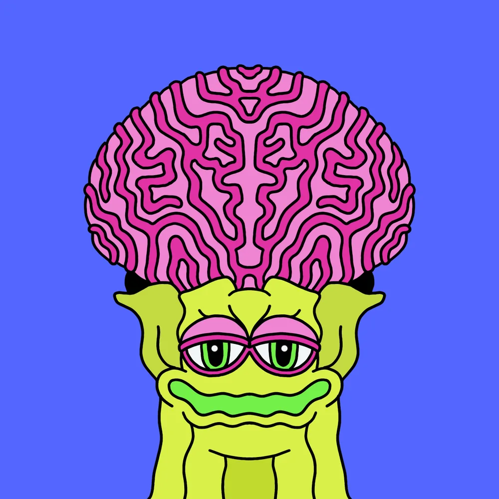 Brain-puffer — Hedz No. 719, recovered original artwork by Matt Furie