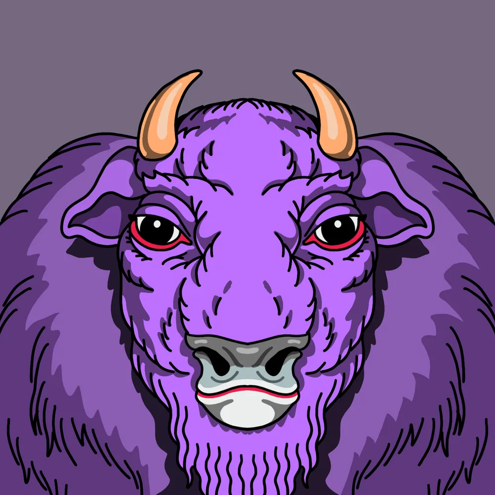Purple Buffalo — Hedz No. 721, recovered original artwork by Matt Furie