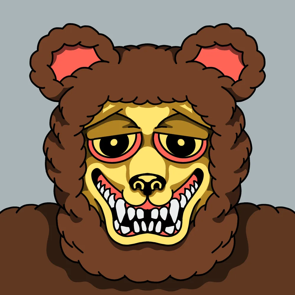 Nightmare Bear — Hedz No. 723, recovered original artwork by Matt Furie