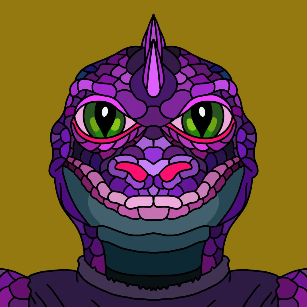 Dark Lizard Hellion — Hedz No. 726, recovered original artwork by Matt Furie