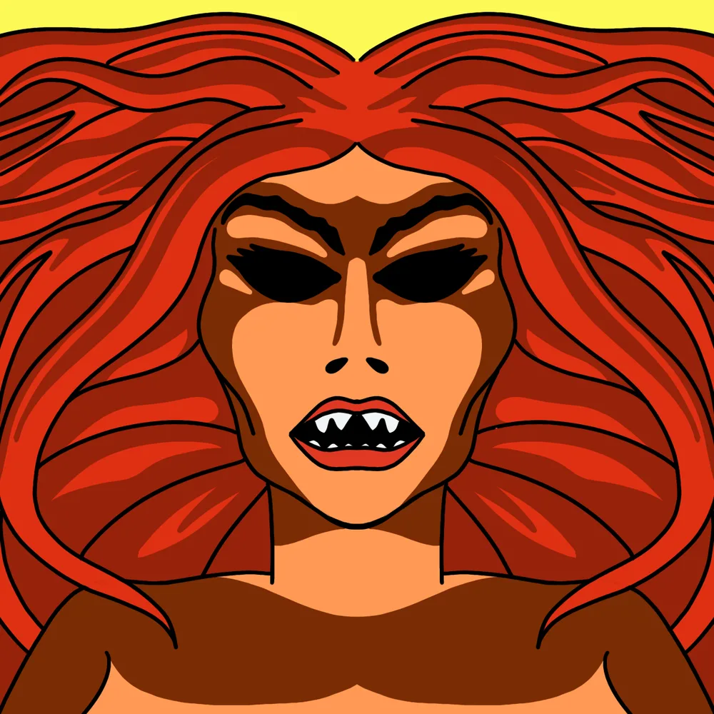 Nightmare Hairgirl — Hedz No. 730, recovered original artwork by Matt Furie