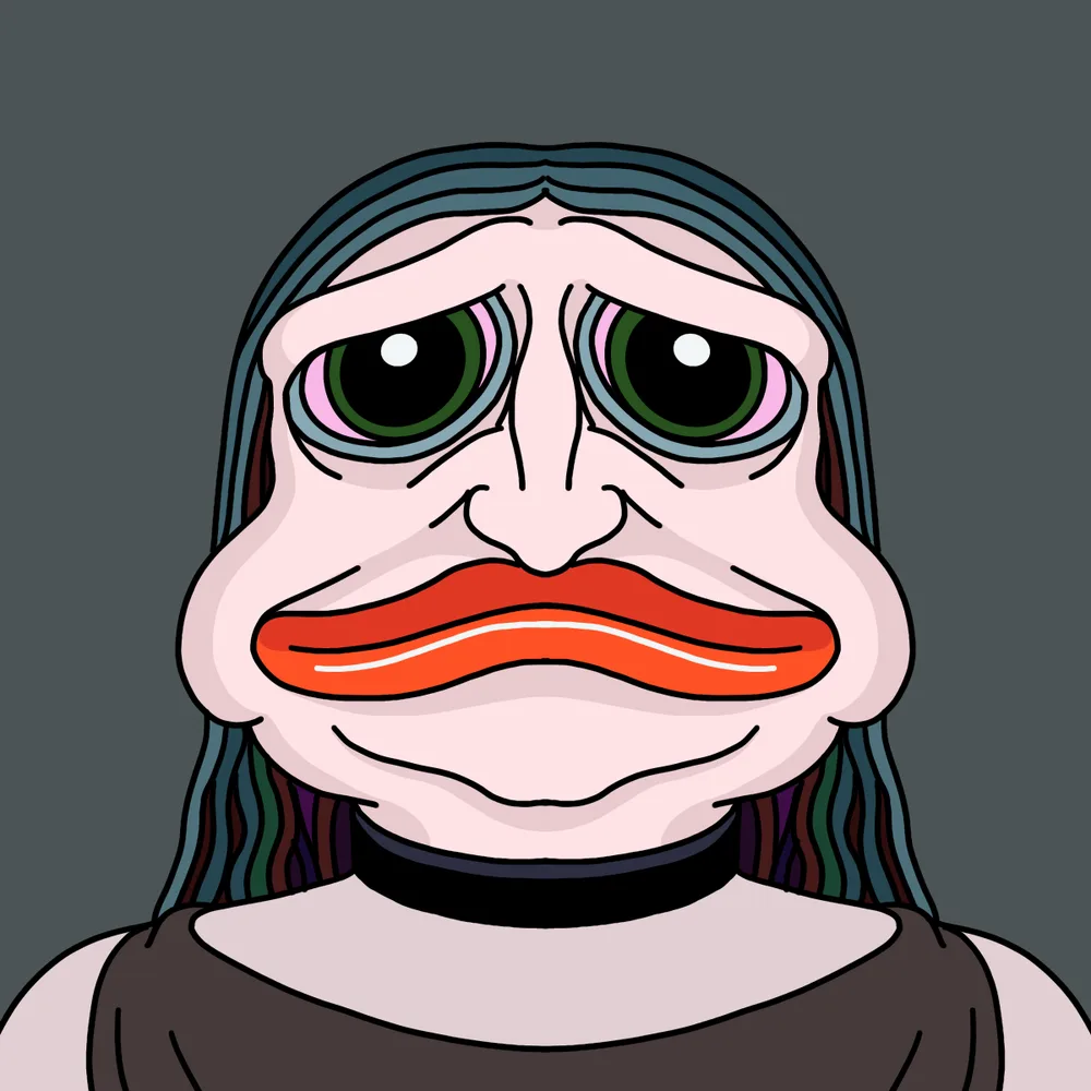 Gothdaddy Redlips — Hedz No. 731, recovered original artwork by Matt Furie