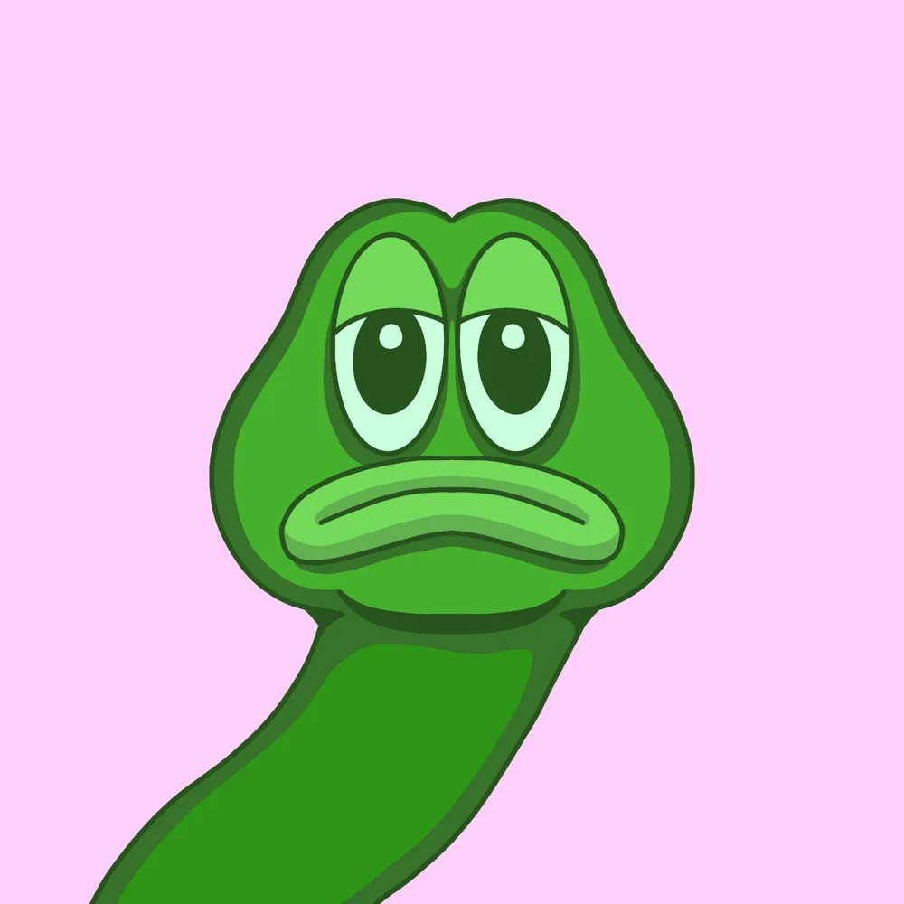 Frogworm Green — Hedz No. 735, recovered original artwork by Matt Furie