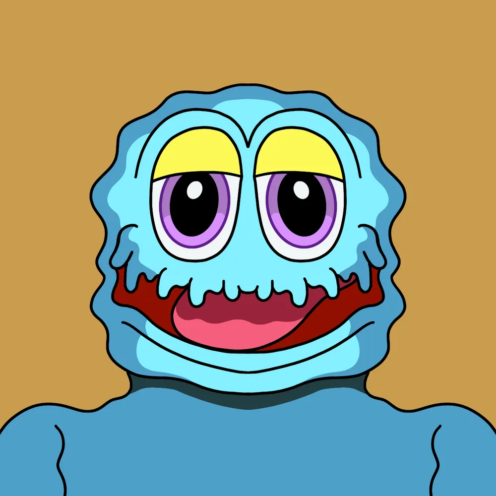 Smileface Dripper Blue — Hedz No. 739, recovered original artwork by Matt Furie