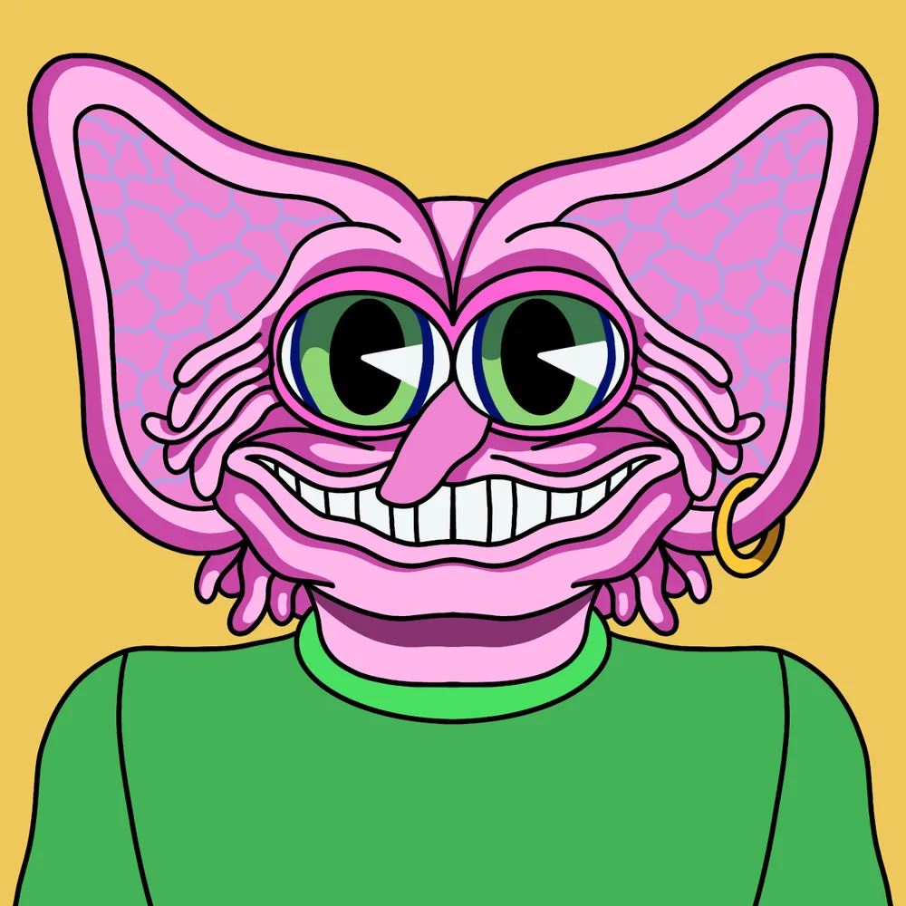 Allears Goblin Pink — Hedz No. 074, recovered original artwork by Matt Furie