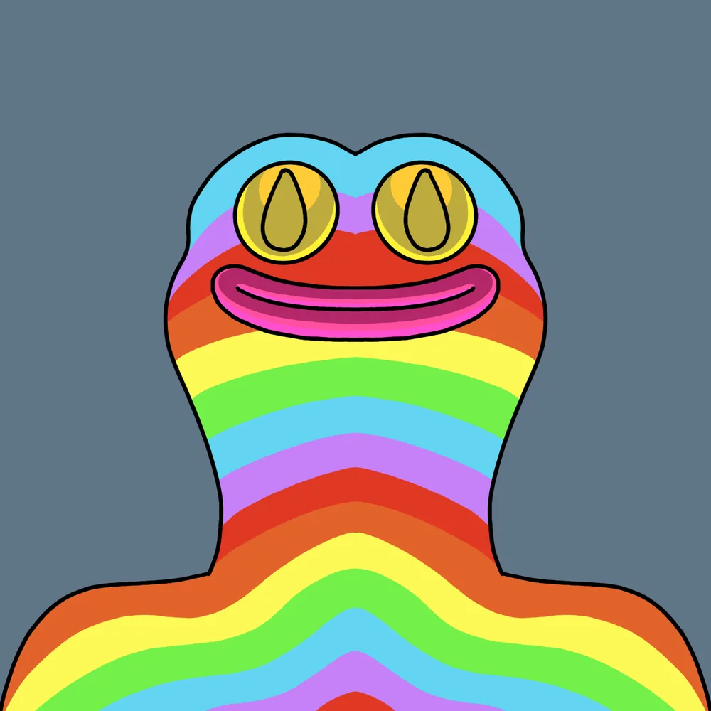 Rainbow Good Luck Frog — Hedz No. 740, recovered original artwork by Matt Furie