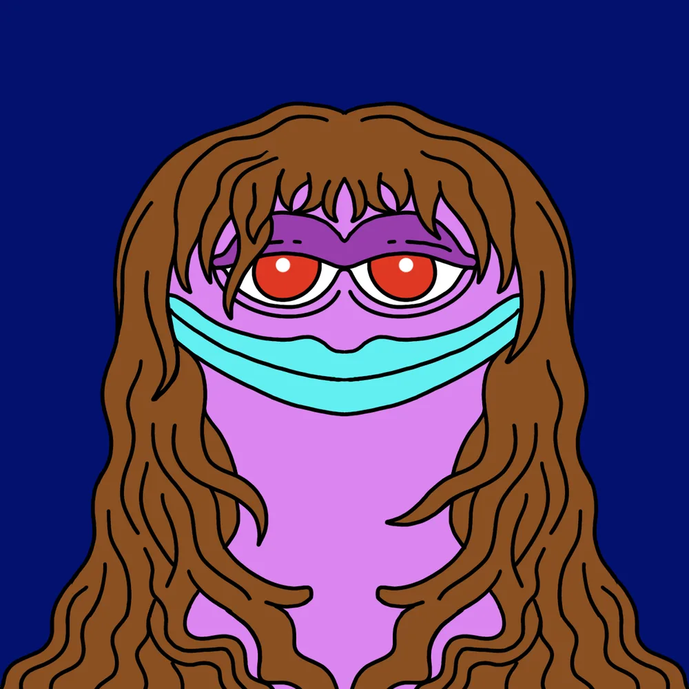 Hairflip Frogmama — Hedz No. 741, recovered original artwork by Matt Furie