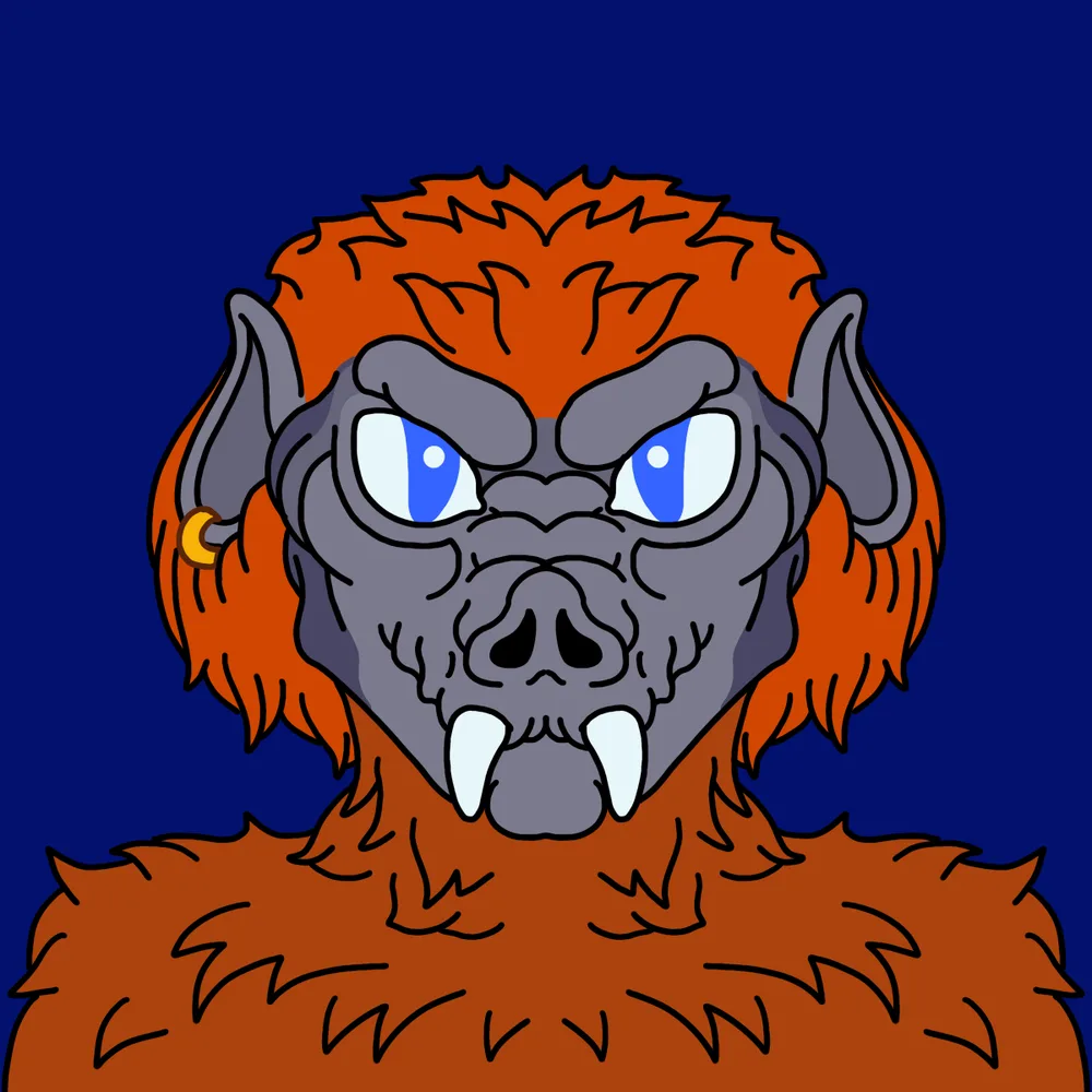 Mulletwolf — Hedz No. 762, recovered original artwork by Matt Furie