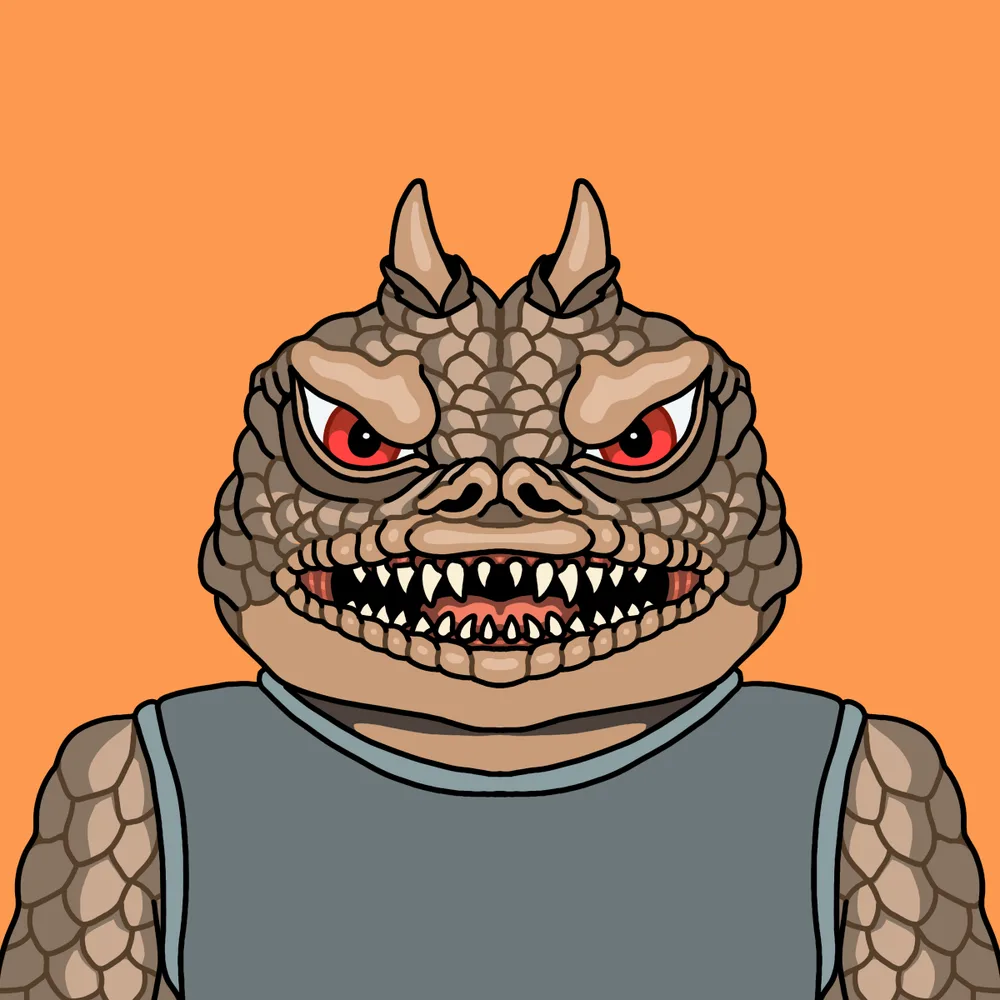 Horn Toad Froglizard — Hedz No. 766, recovered original artwork by Matt Furie