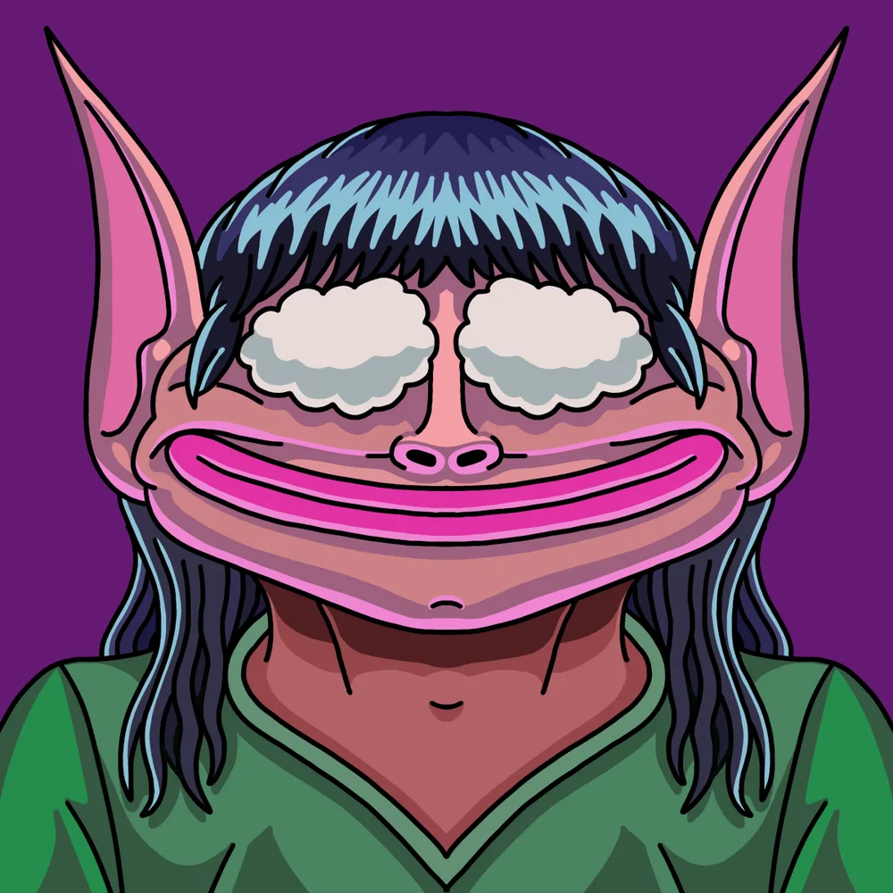 Cloudy-eyes Elf — Hedz No. 771, recovered original artwork by Matt Furie
