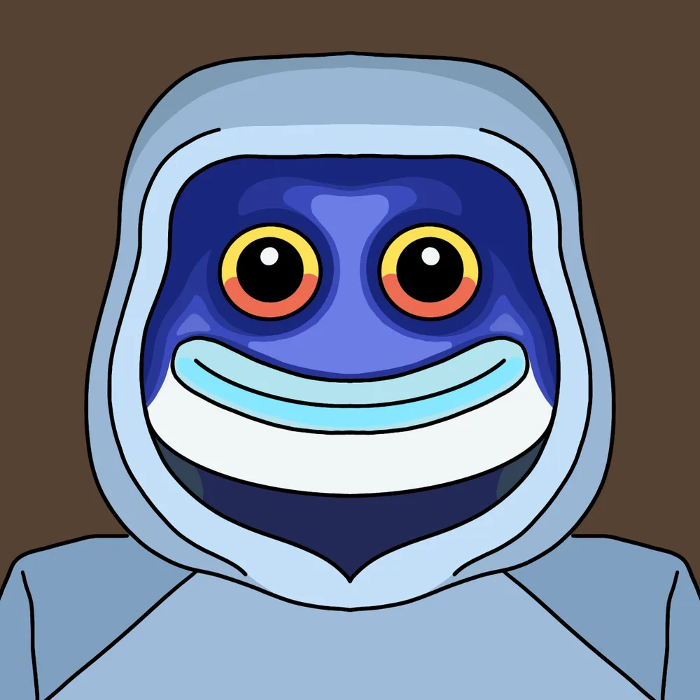 Blue Frogface — Hedz No. 772, recovered original artwork by Matt Furie