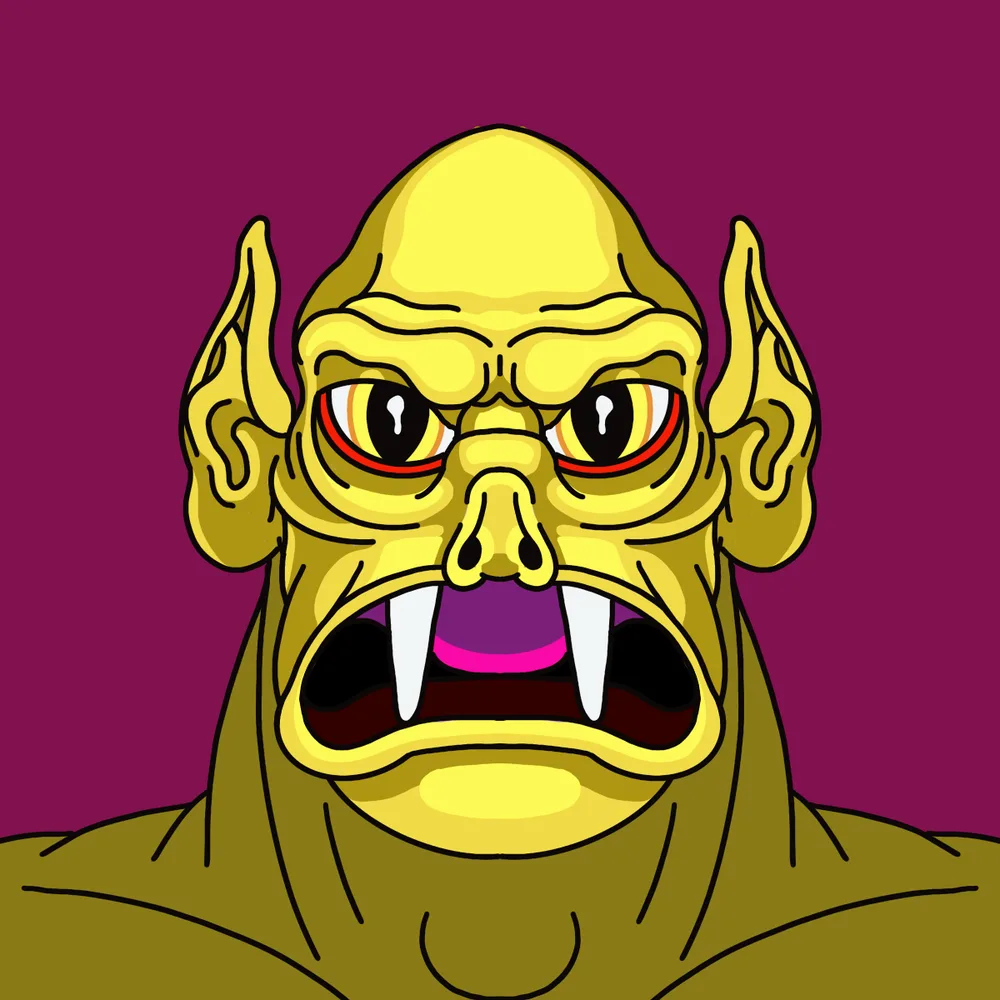 Yellow Angryvillan — Hedz No. 773, recovered original artwork by Matt Furie