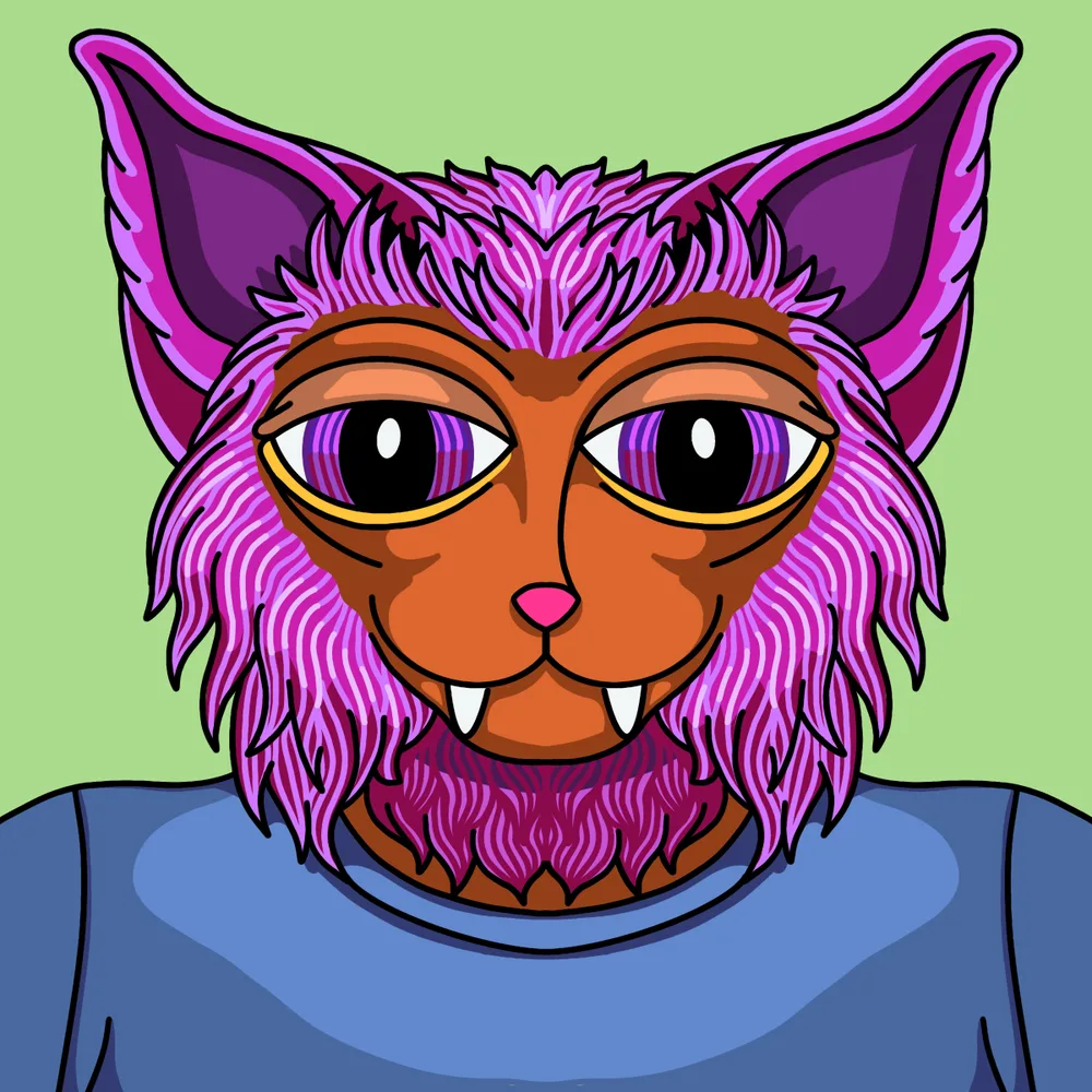 Orange Pinkycat — Hedz No. 777, recovered original artwork by Matt Furie
