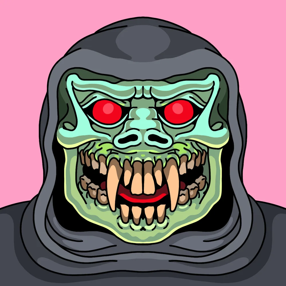 Sharptooth Goblinhoodie — Hedz No. 078, recovered original artwork by Matt Furie