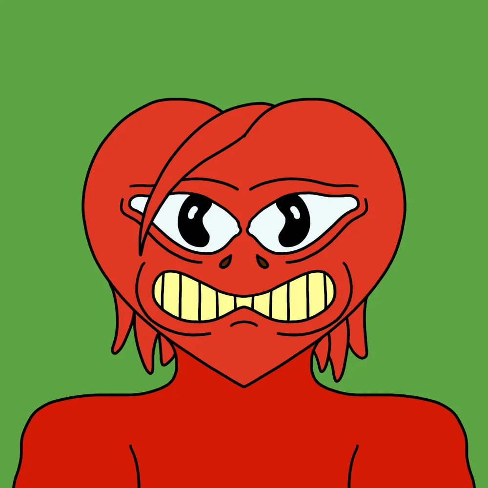 Heart-throb — Hedz No. 784, recovered original artwork by Matt Furie