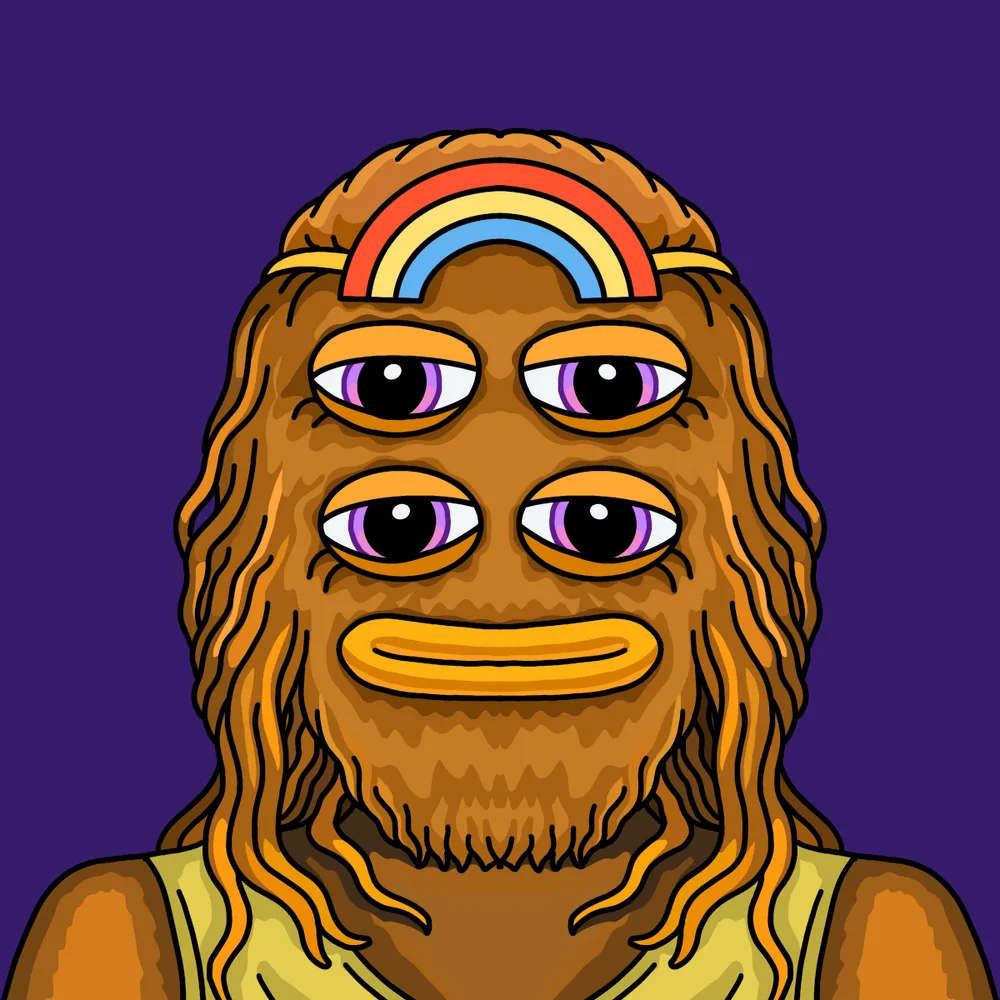 Rainbowheaded Foyreyed Furboy — Hedz No. 787, recovered original artwork by Matt Furie
