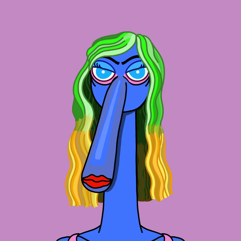 Blue Anteater Gal — Hedz No. 788, recovered original artwork by Matt Furie