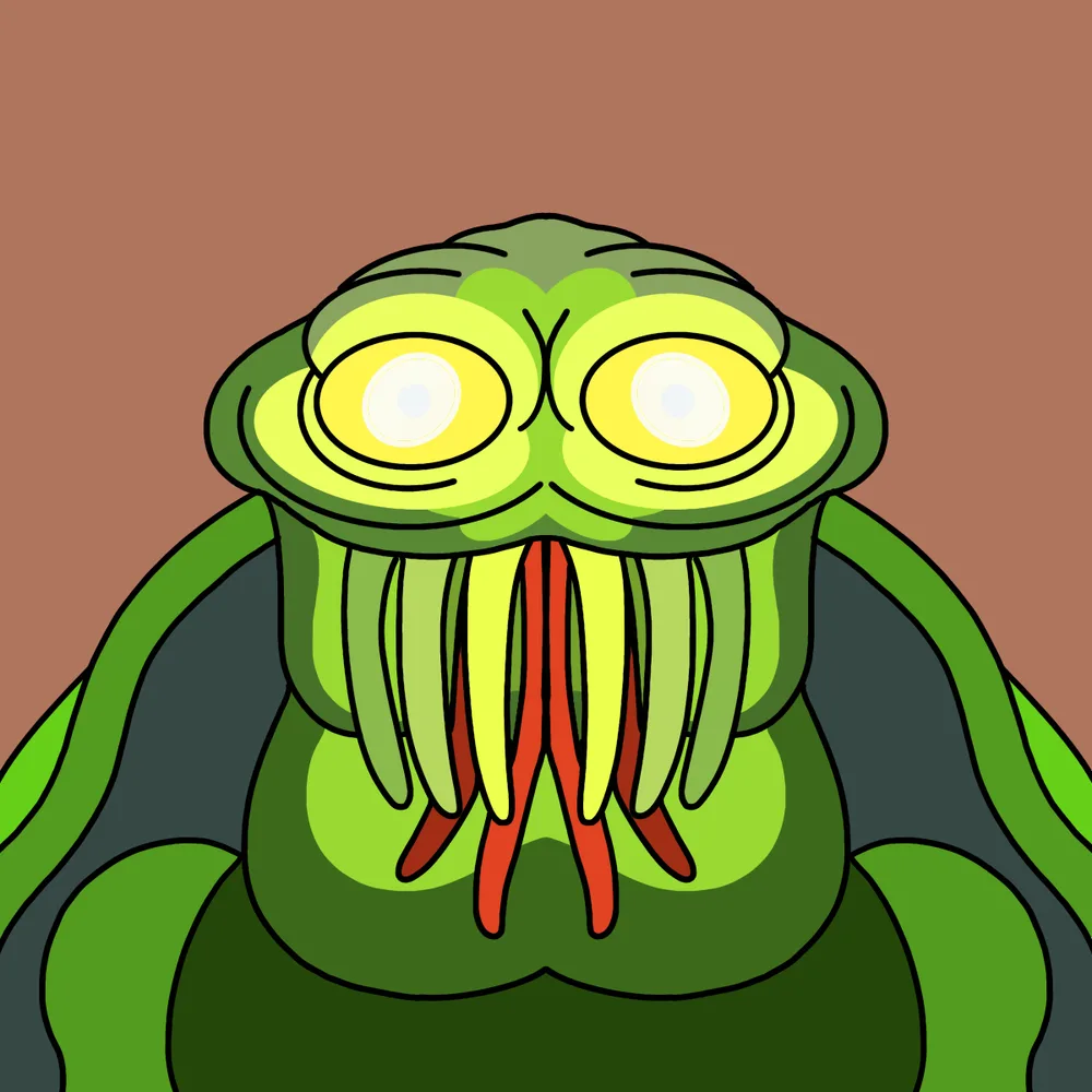 Green Cockroach Fucker — Hedz No. 796, recovered original artwork by Matt Furie