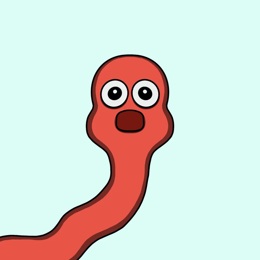 Shitworm Red — Hedz No. 799, recovered original artwork by Matt Furie