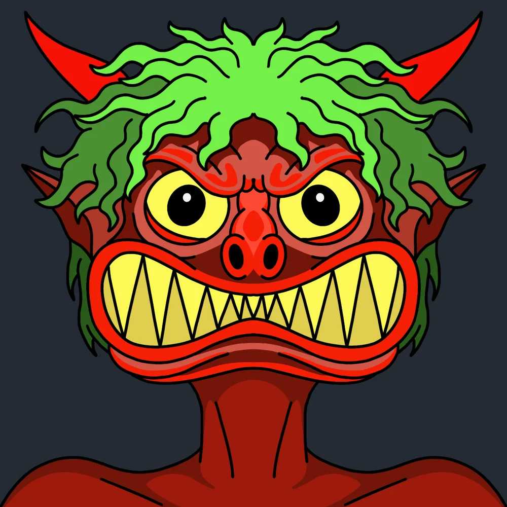 Stressmonster — Hedz No. 806, recovered original artwork by Matt Furie