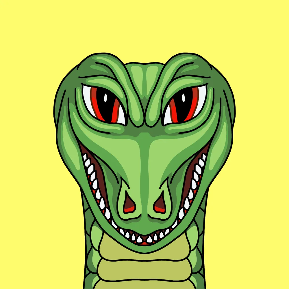 Grin Gator Greenie — Hedz No. 808, recovered original artwork by Matt Furie