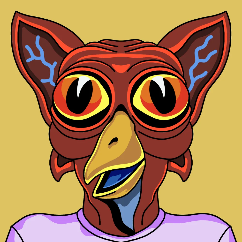 Owly Alien Eyemaster — Hedz No. 809, recovered original artwork by Matt Furie
