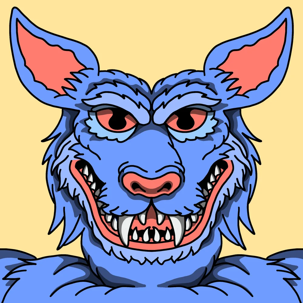 Wolfsmile — Hedz No. 829, recovered original artwork by Matt Furie