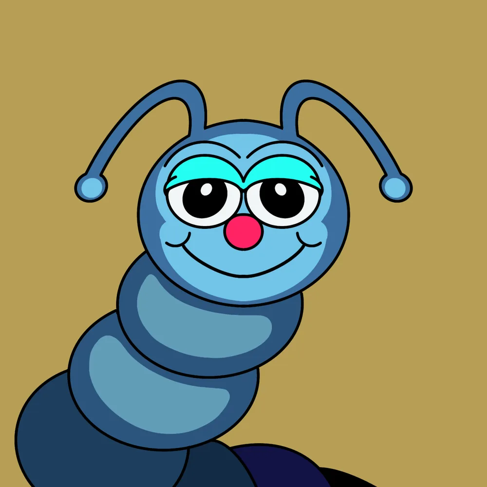 Smileworm Blue — Hedz No. 830, recovered original artwork by Matt Furie
