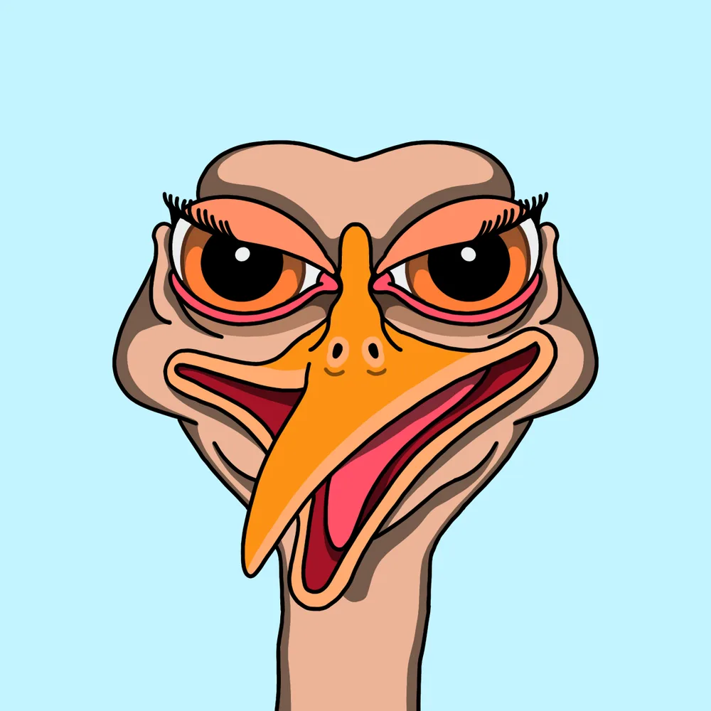Ostrich — Hedz No. 833, recovered original artwork by Matt Furie