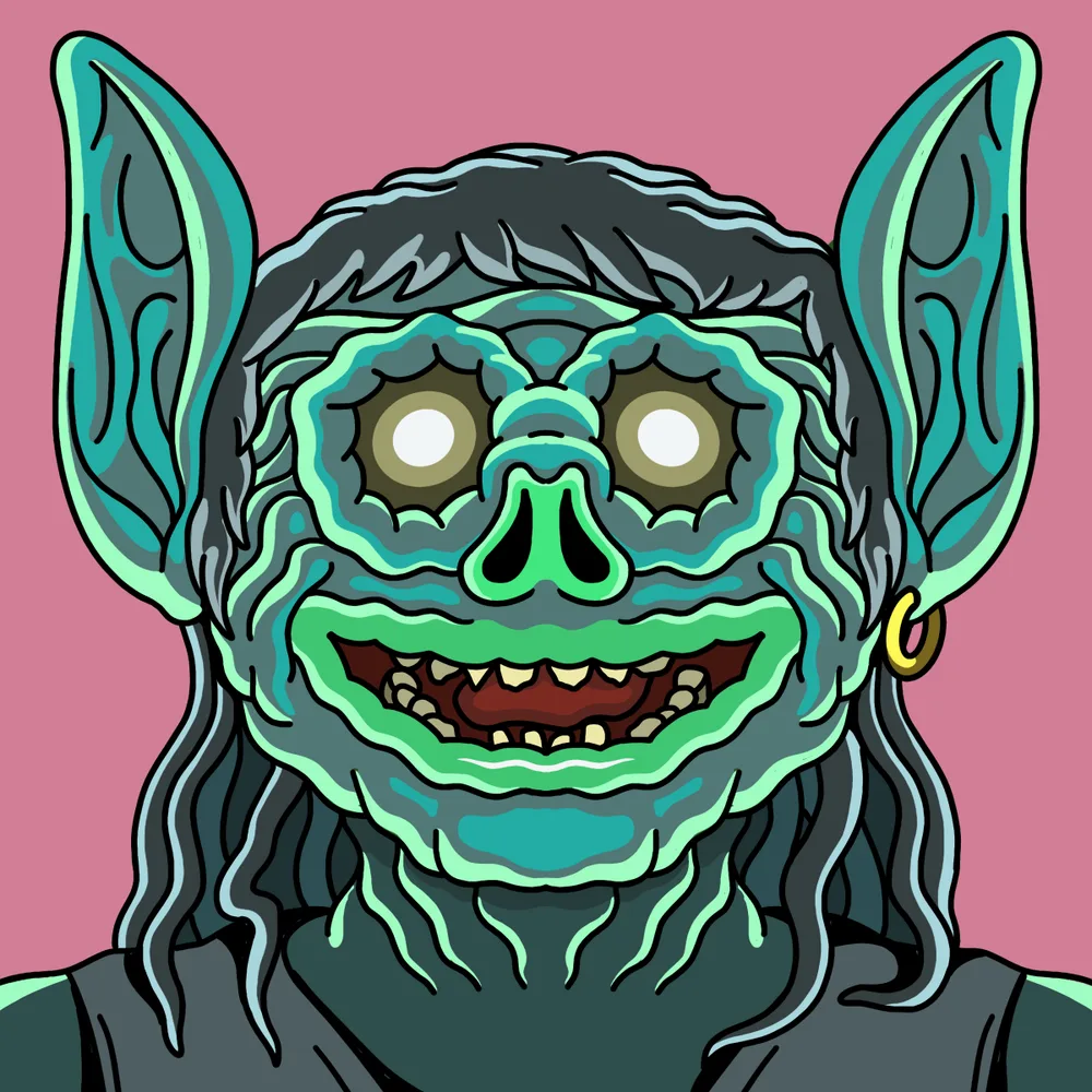 Alien Wizardspaceman — Hedz No. 834, recovered original artwork by Matt Furie