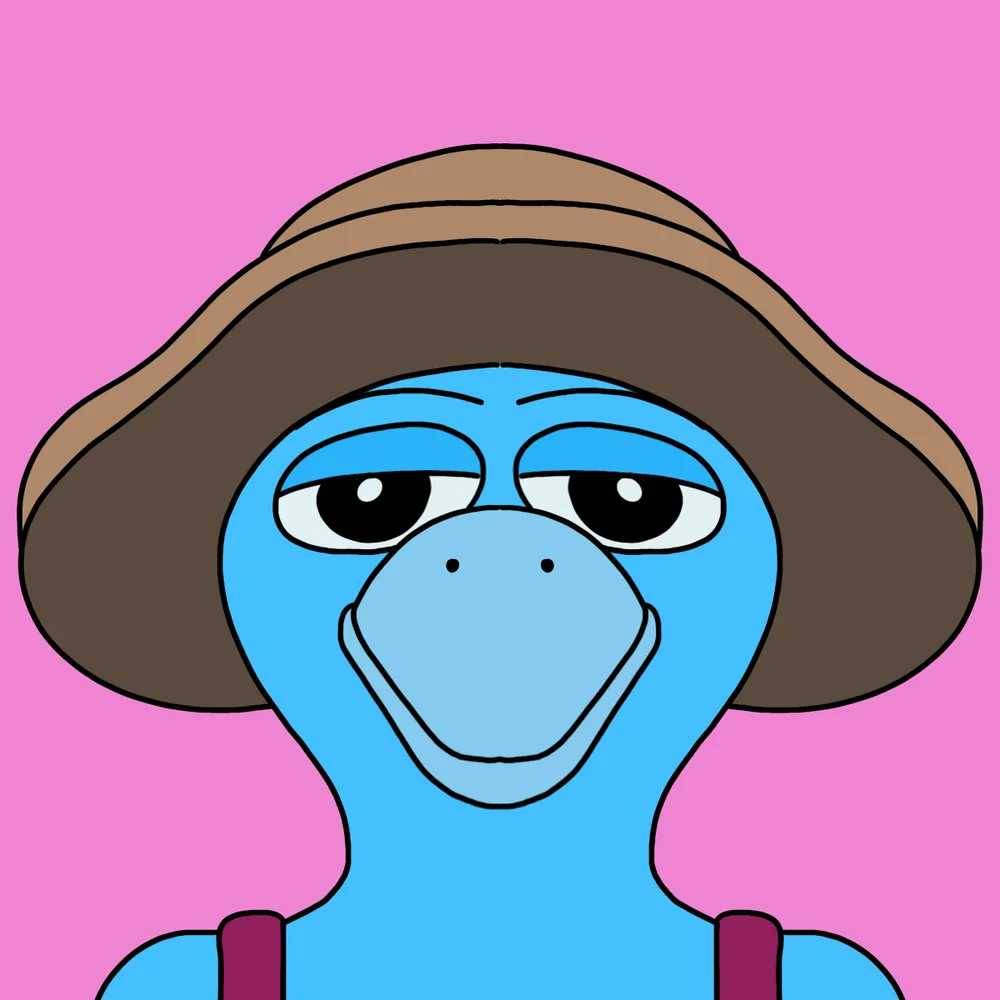 Blue Duck Hat-head — Hedz No. 084, recovered original artwork by Matt Furie