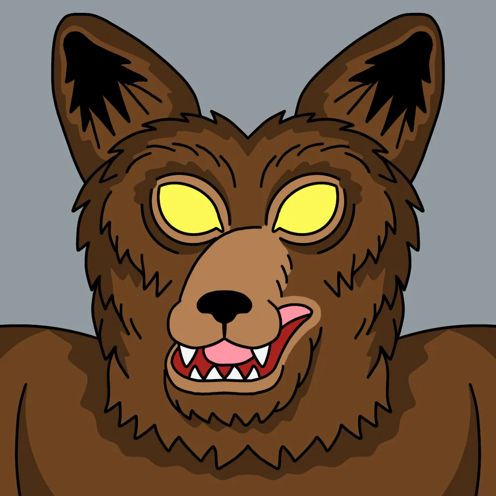 Beasted Bloodfeaster — Hedz No. 843, recovered original artwork by Matt Furie