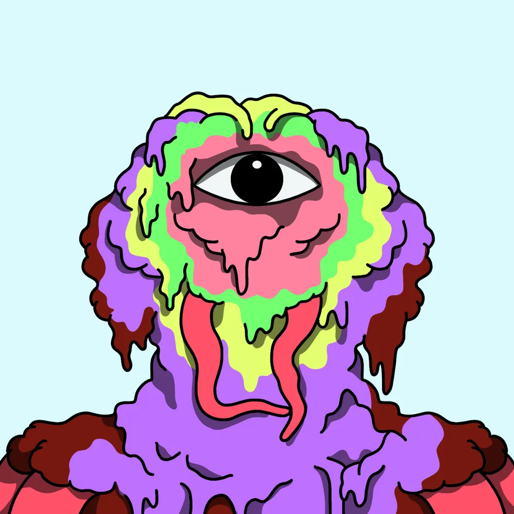 Rainbow Gloop Tickler — Hedz No. 846, recovered original artwork by Matt Furie