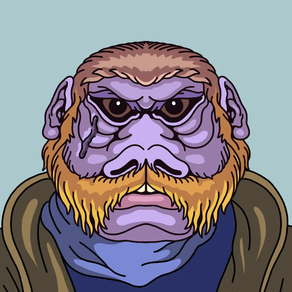 Bigburple Hairycheeks — Hedz No. 849, recovered original artwork by Matt Furie