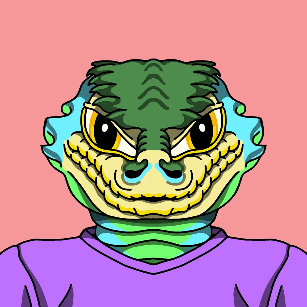 Lizardman — Hedz No. 856, recovered original artwork by Matt Furie