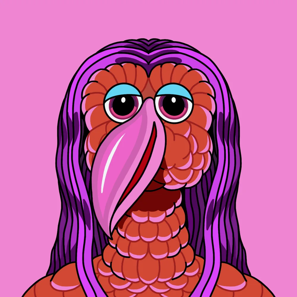 Cackle Hippie Bird — Hedz No. 858, recovered original artwork by Matt Furie